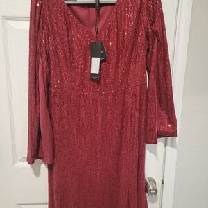 Elegant Red Sequin Dress
